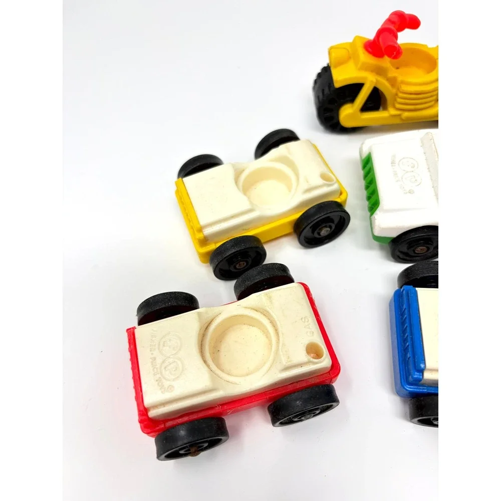 Vintage Fisher Price Little People Vehicles Lot of 8 Cars Tractor Motorcycle